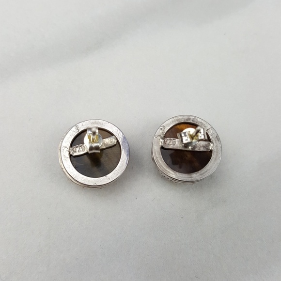 🔴SOLD🔴 Tiger's Eye Sterling Silver Earrings - Picture 4 of 6